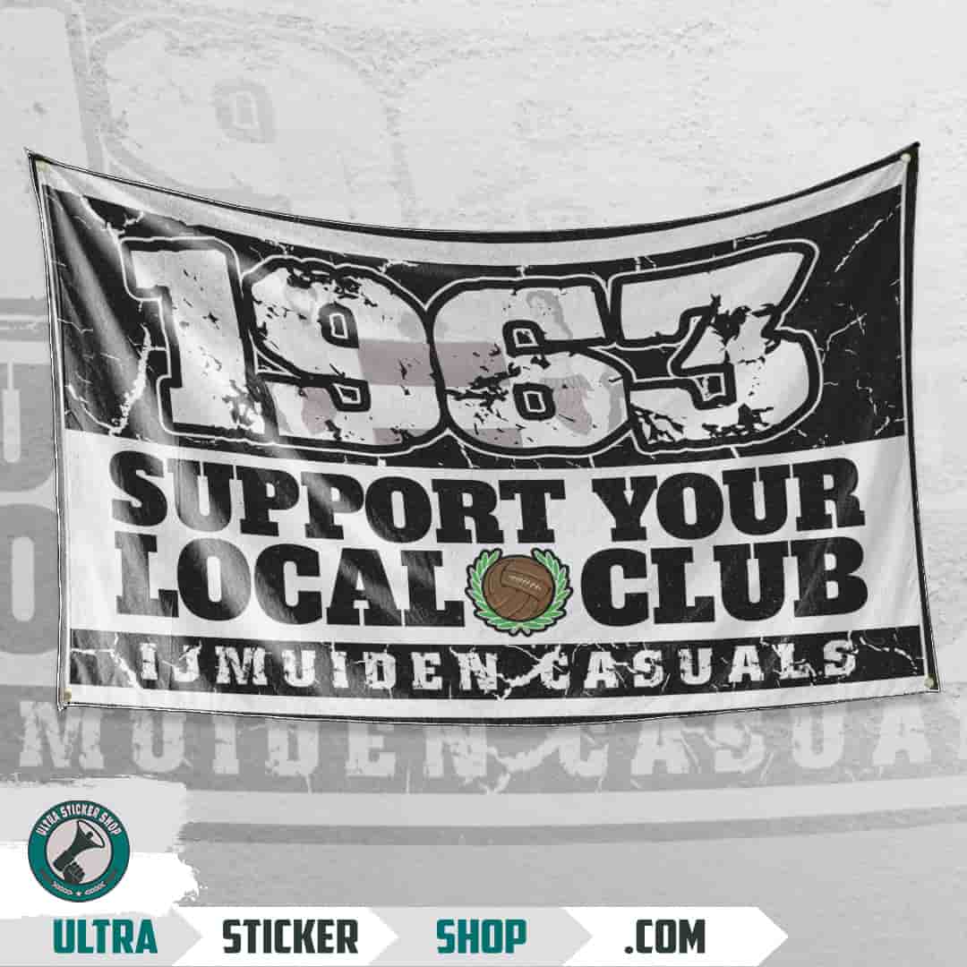 1963 support your local club Drapeau
