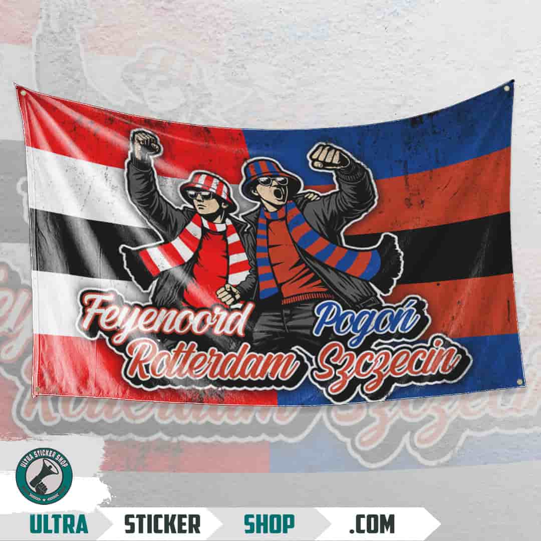 Feyenoord Rotterdam & Pogoń Szczecin Flagge
