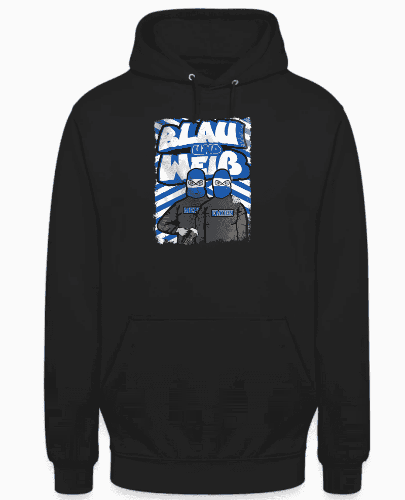 Blau und Weiß Hoodie