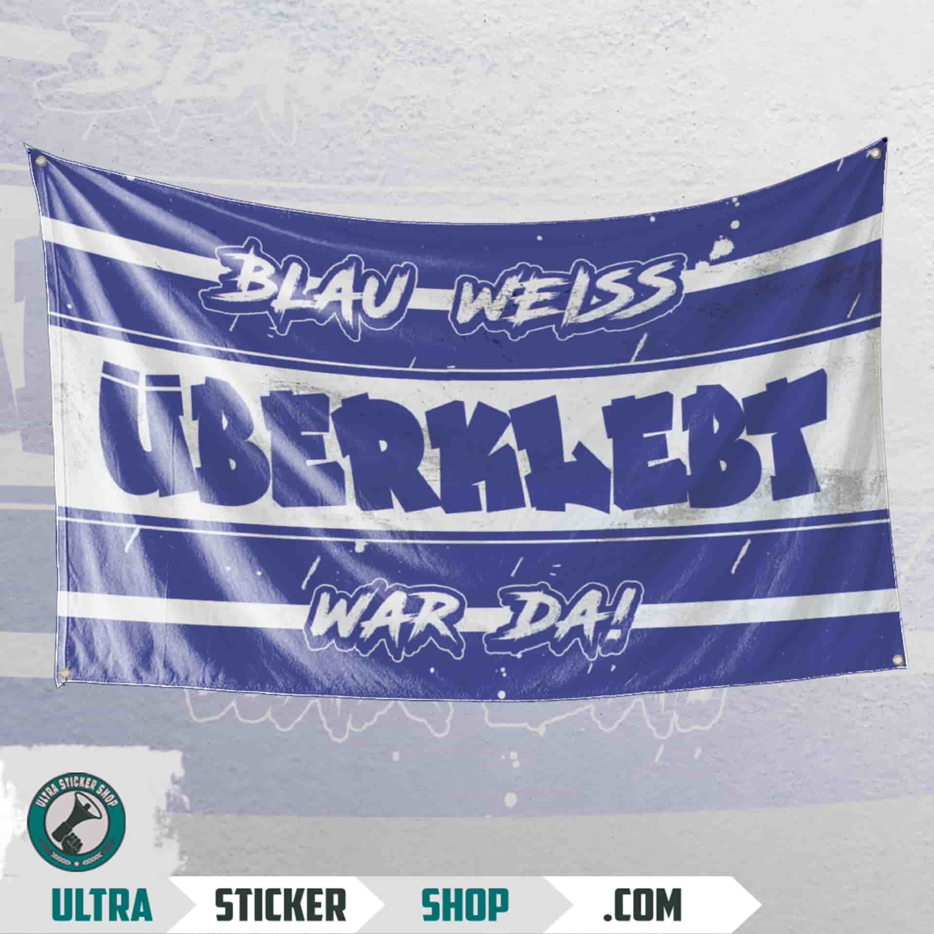 überklebt blau weiss war da! Zastava