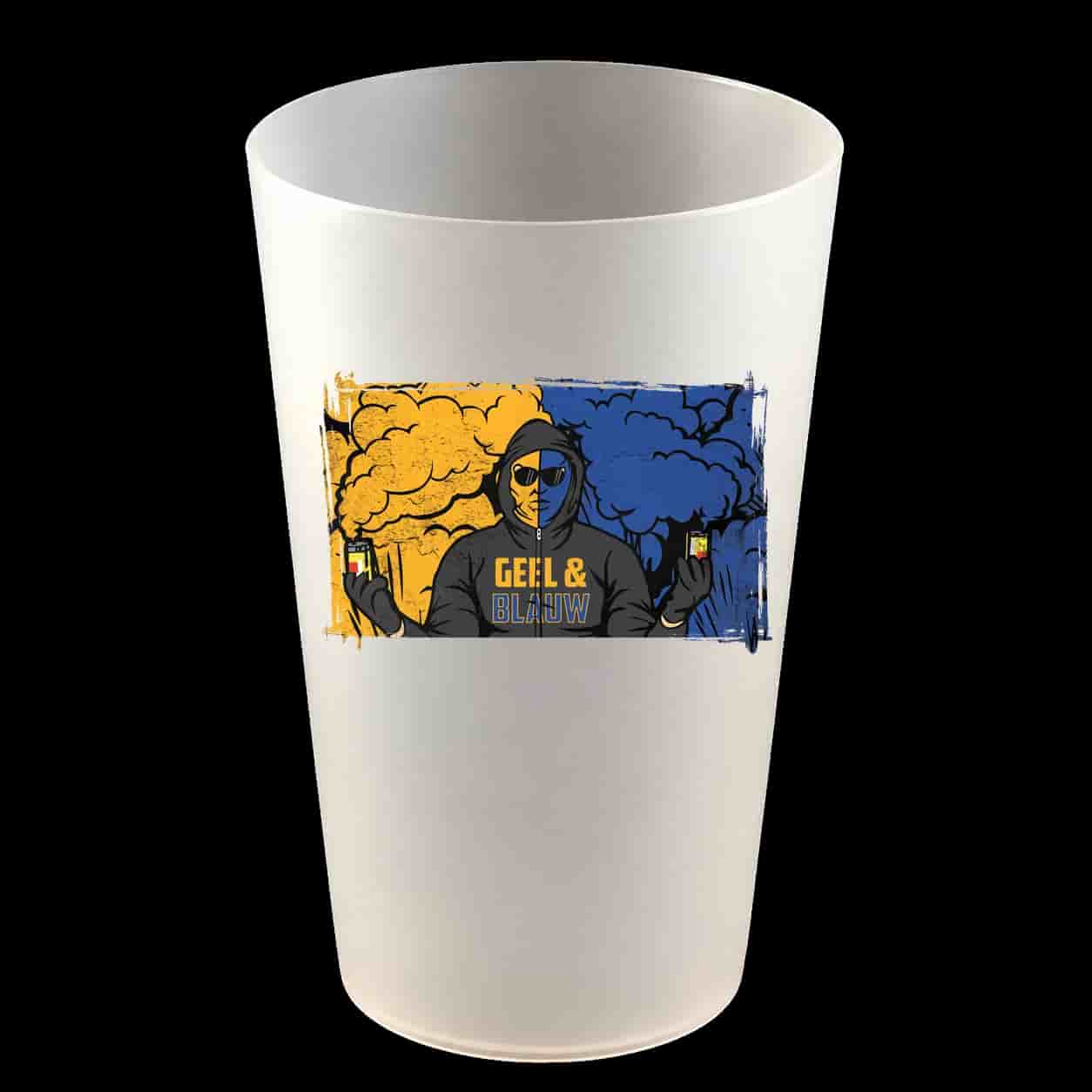 Geel & Blauw Hartbecher