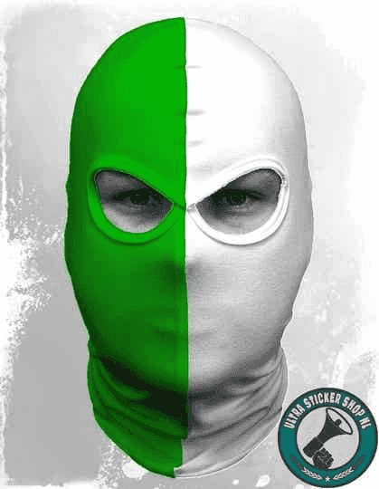 Balaclava groen-wit Balaclava