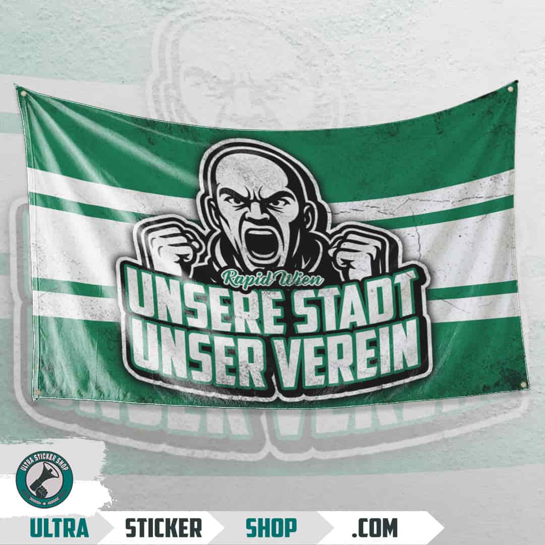Rapid Wien Unsere Stadt unser verein Σημαία