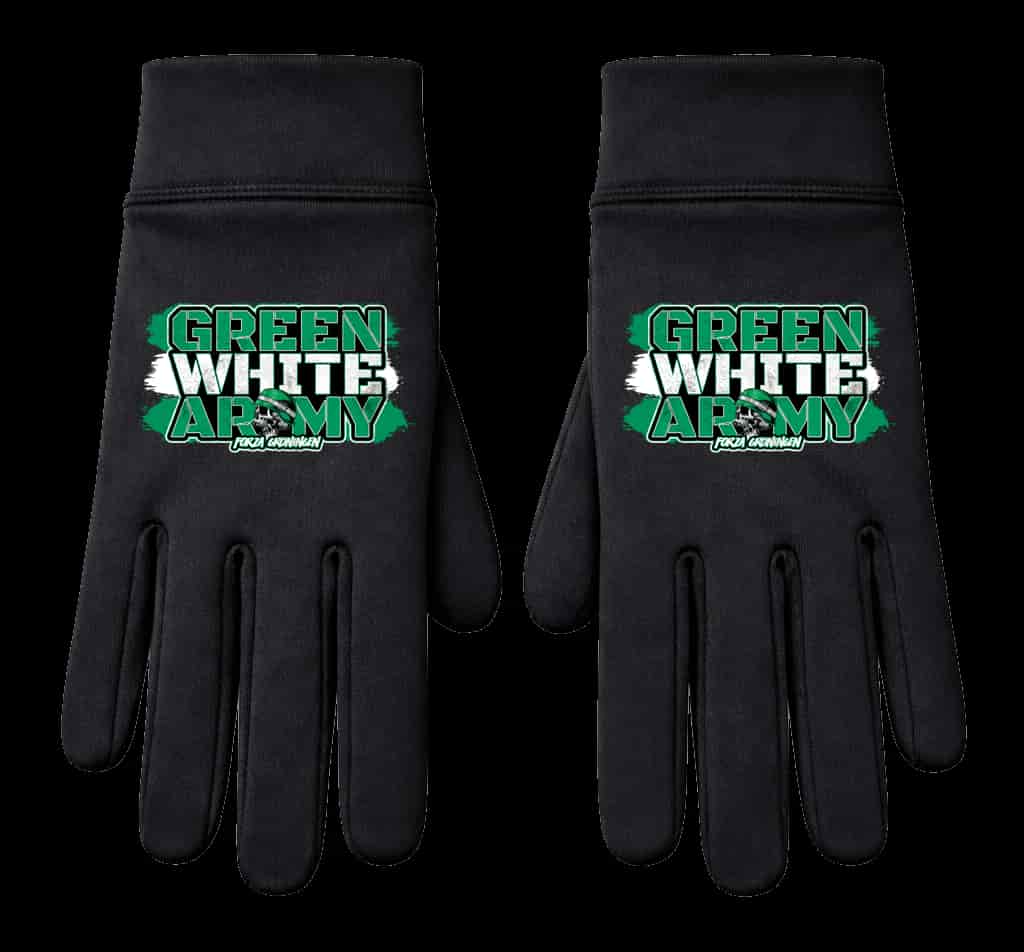 Green white army Gloves