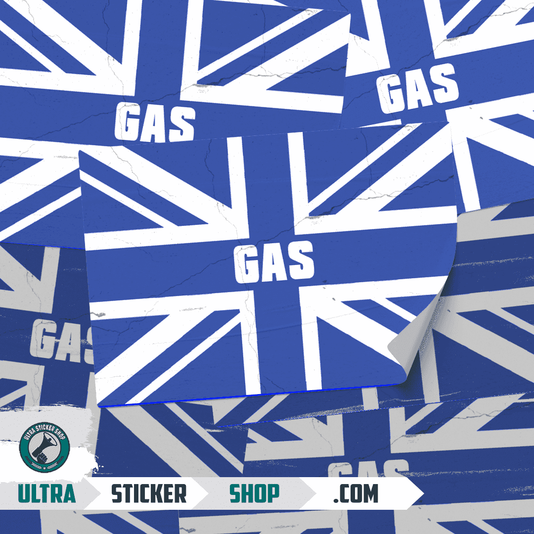 Gas Union Jack Autocolante