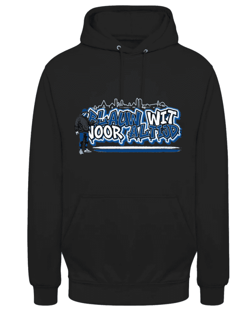 Blauw wit voor altijd Felpa con cappuccio