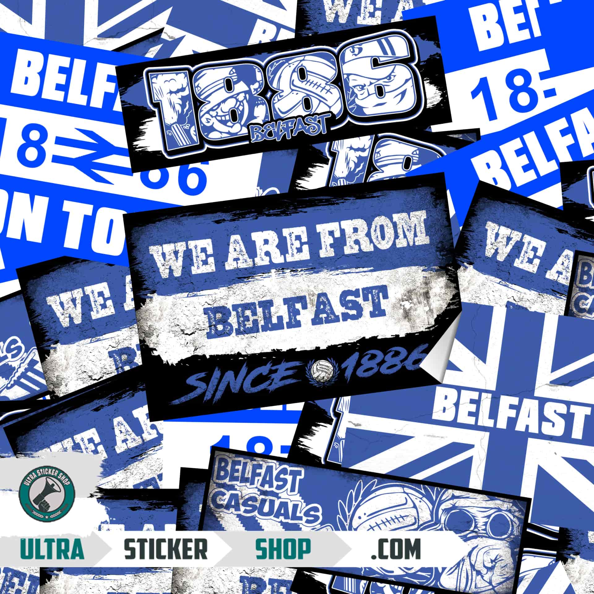 Belfast 1886 Klistremerke-Mix