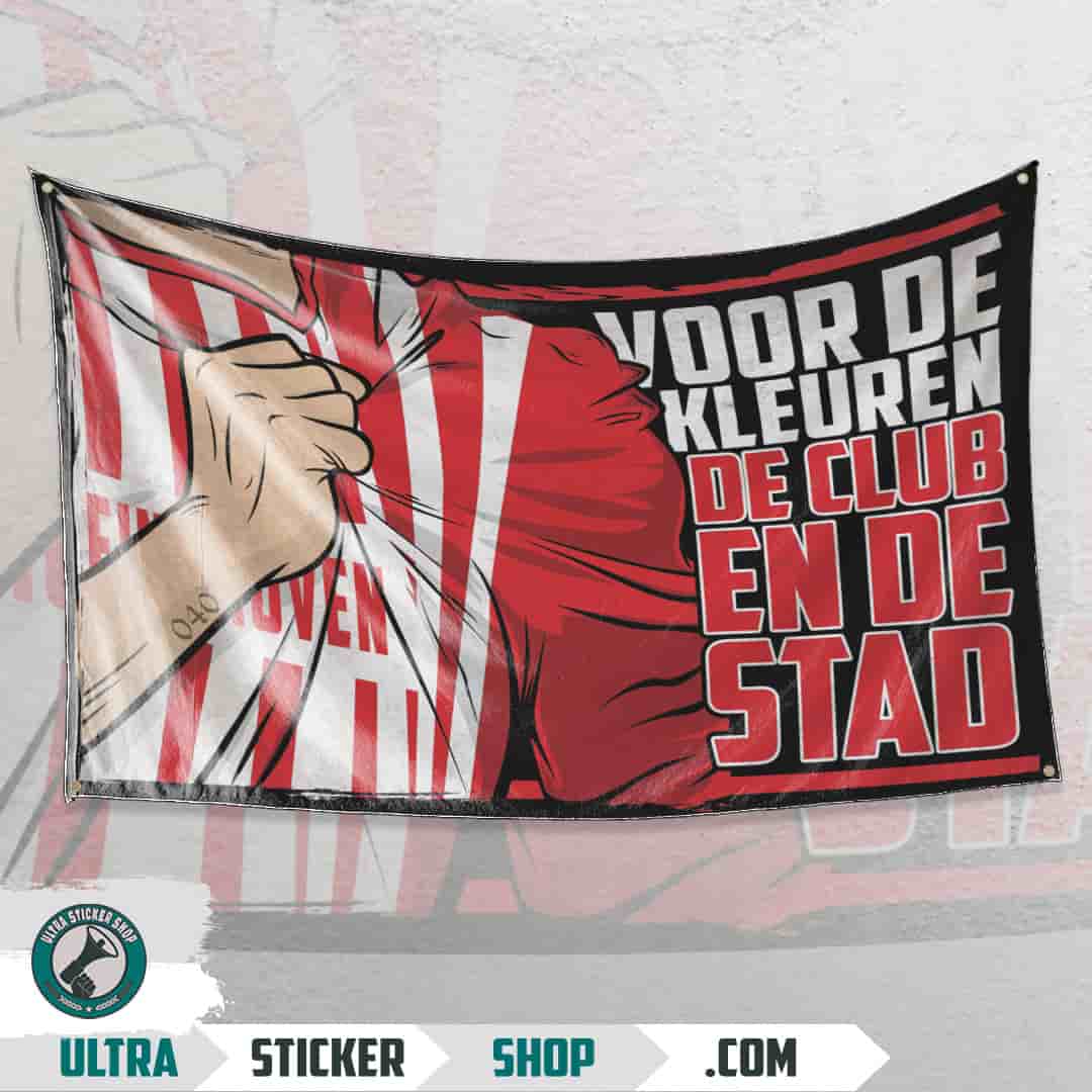 Voor de kleuren de club en de stad-Eindhoven Flagge