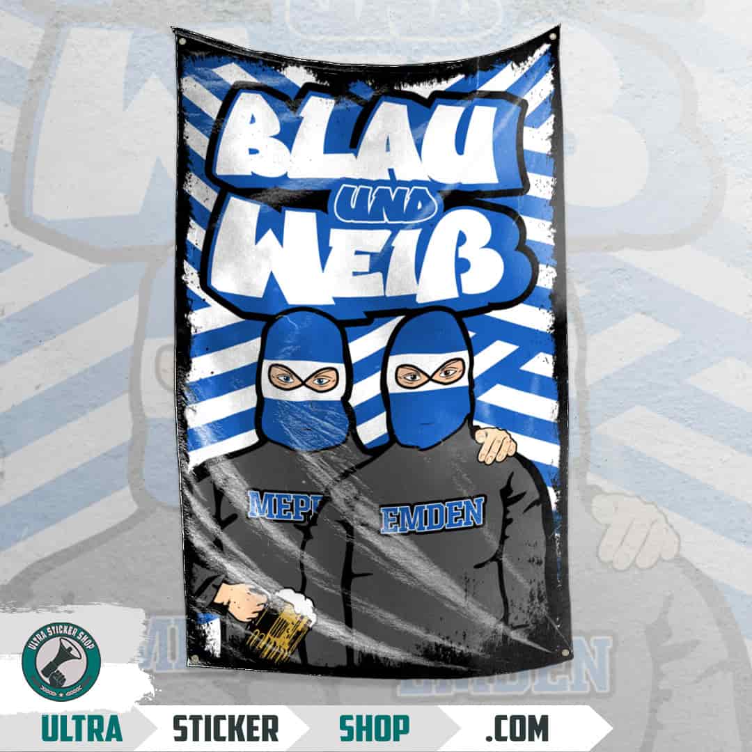 Blau und Weiß Flagga