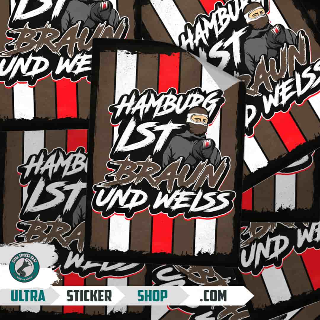 Hamburg ist Braun und Weiss Klistermærker