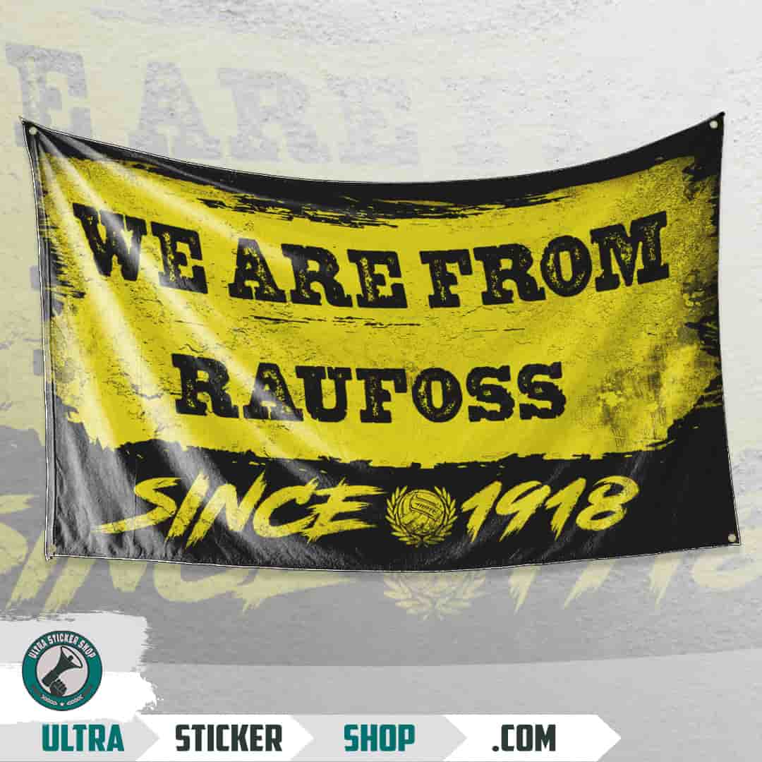 We are from Raufoss since 1918 Drapeau