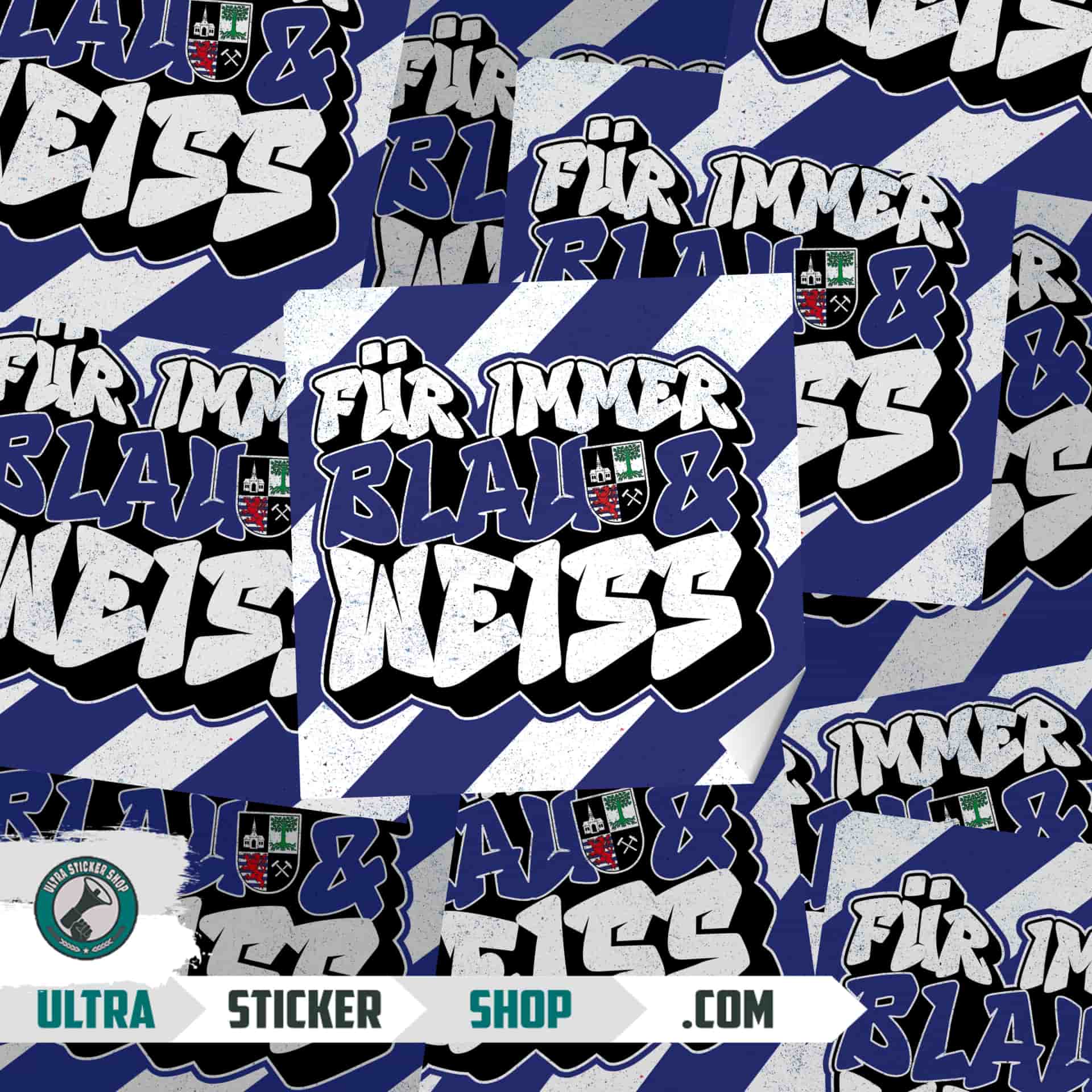 Fur immer blau & weiss Naljepnice