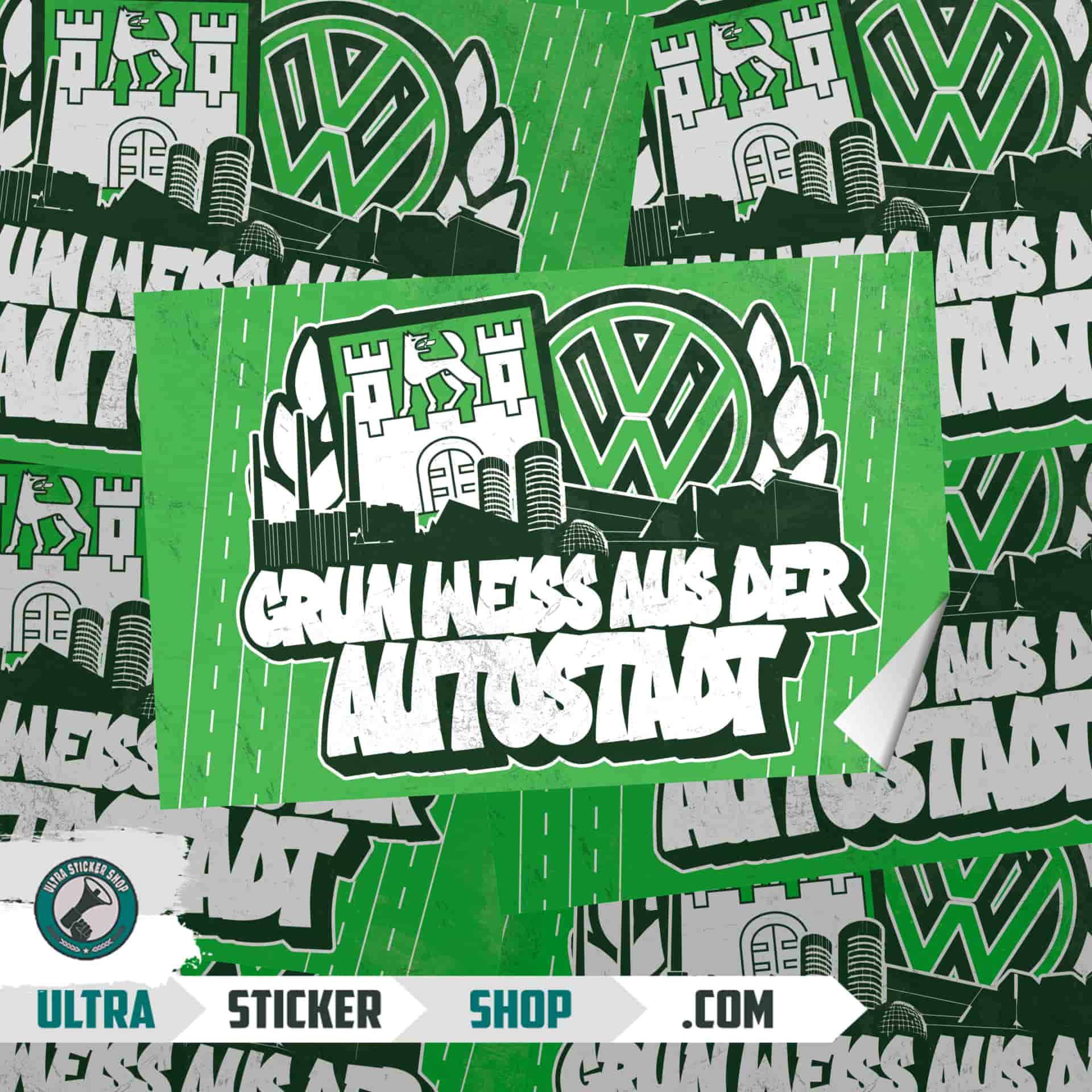 Grün weiss aus der autostadt Klistermærker