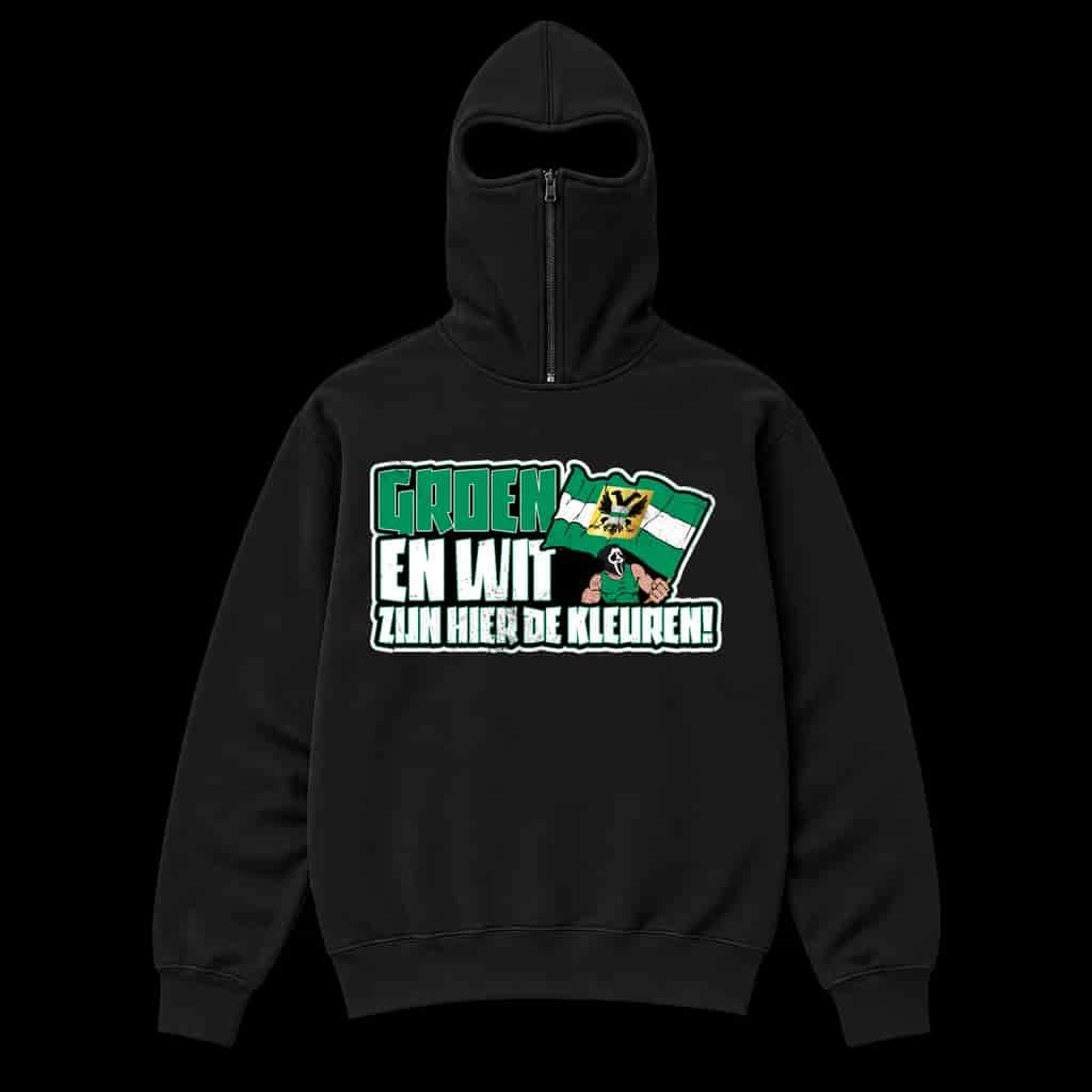 Groen en wit zijn hier de kleuren Hoodie Ninja
