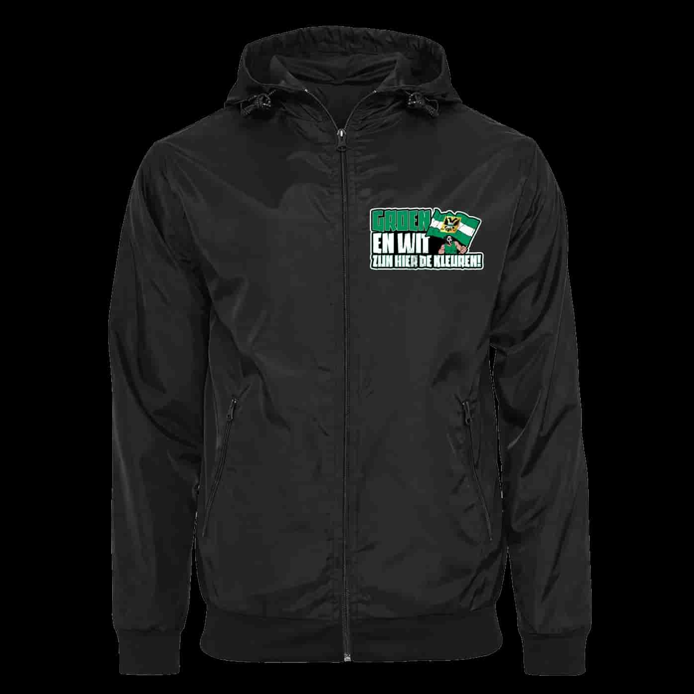 Groen en wit zijn hier de kleuren Bunda s odnímatelnou kuklou