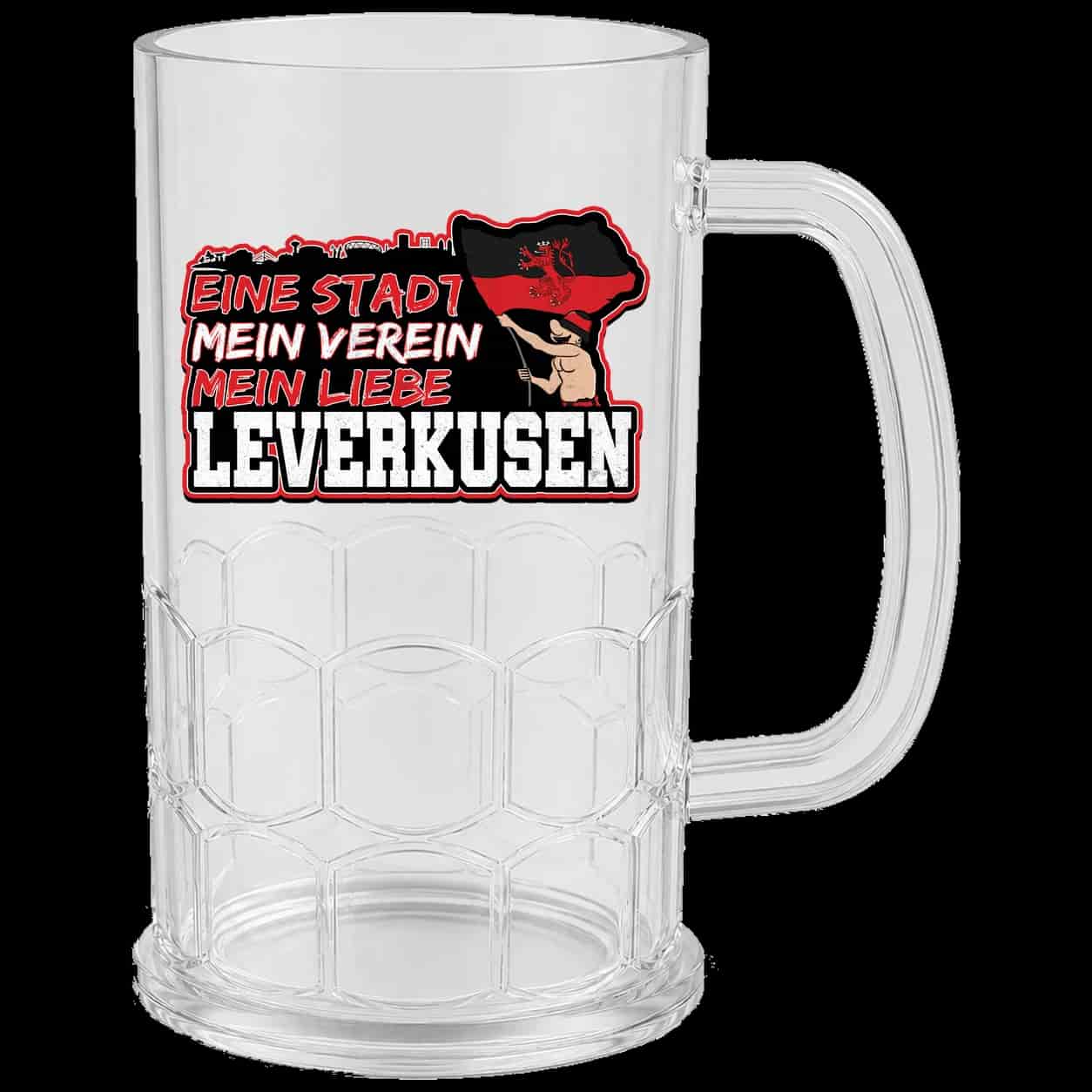 Leverkusen 1904, eine stadt, mein verein, mein liebe Pivní hrnek