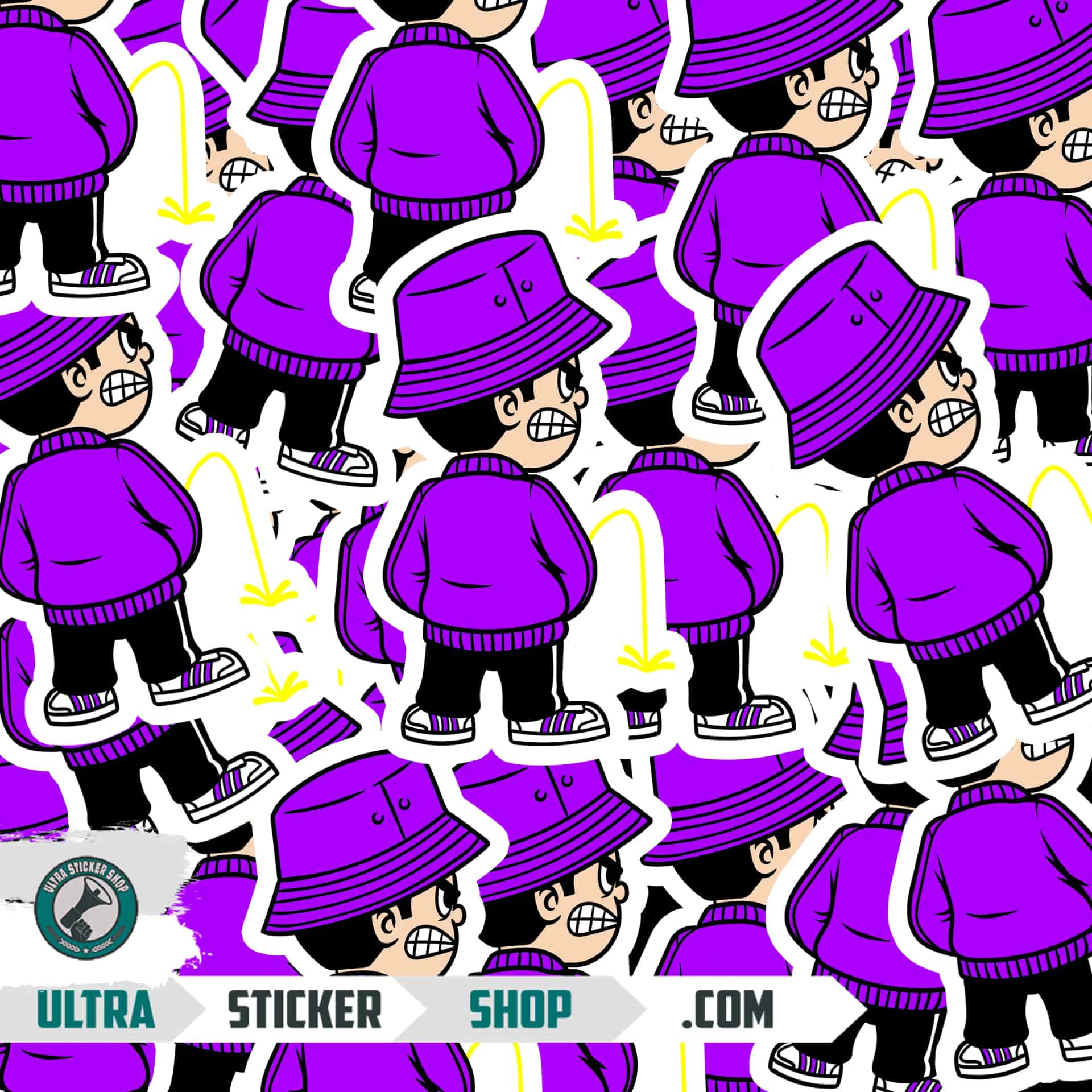 Pee kid purple Aufkleber