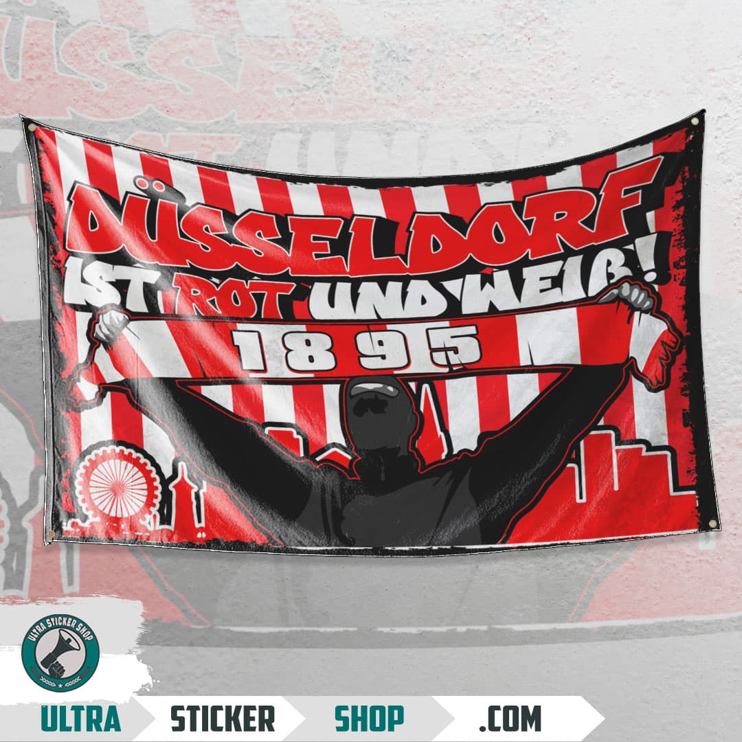 Buy Dusseldorf ist rot und weiss! Flag Stickers | Ultrastickershop