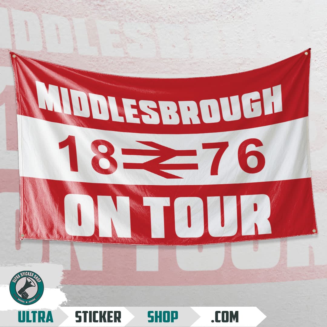 Middlesborugh Stickers Buy Middlesbrough 1876 on tour Flag Stickers | Ultrastickershop