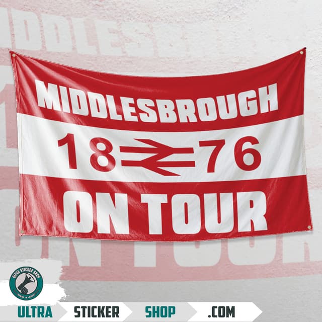 Middlesborugh Stickers Buy Middlesbrough 1876 on tour Flag Stickers | Ultrastickershop